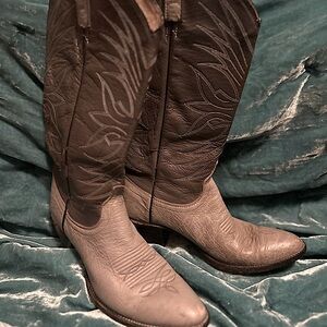Dan Post Vintage grey two tone leather cowboy boots women’s size 8